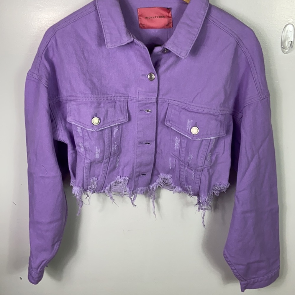 Lavender cropped jean jacket - Picture 7 of 7